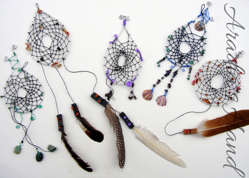 Custom one of a kind hand made elemental themed dreamcatchers