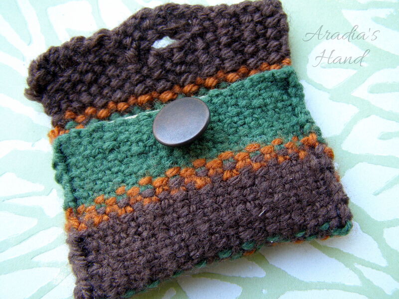 One of a kind handmade hand knit wallet