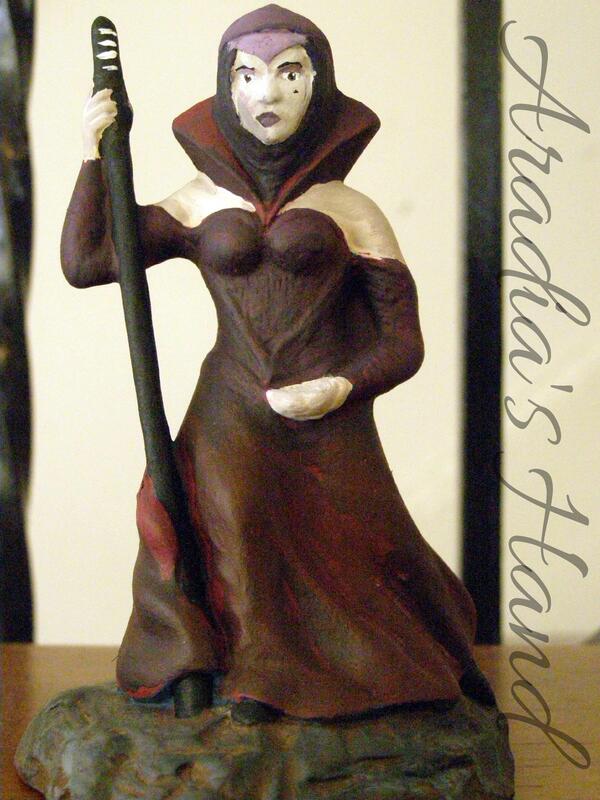 Hand painted sorceress ceramic figurine