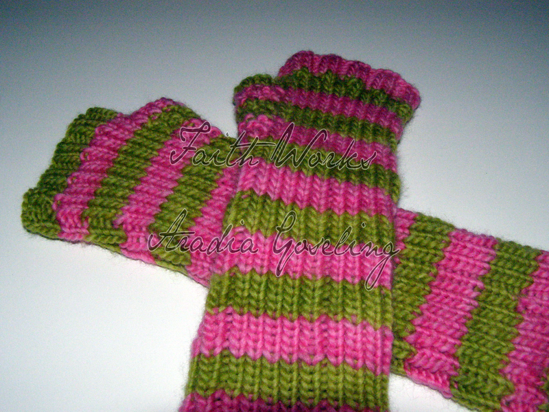 Custom order striped hand knit armwarmers