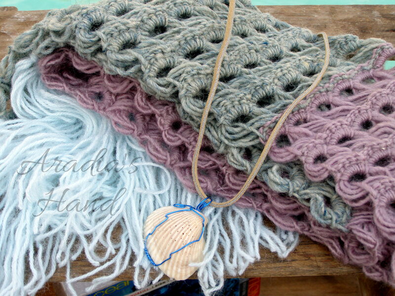 Broomstick lace scarf inspired by Yemaya orisha